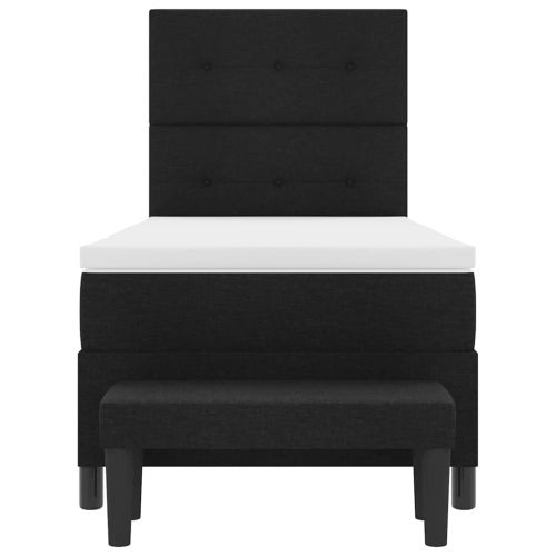 Легло с пружинирана основа с матрак Черно 90 x 200 cm текстил