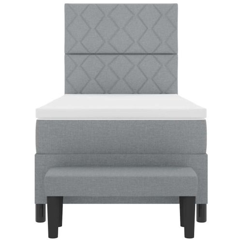 Легло с пружинирана основа Светлосиво 100 x 200 cm текстил