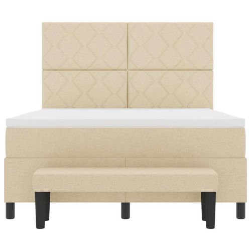 Легло с пружинирана основа с матрак Крем 160 x 200 cm текстил