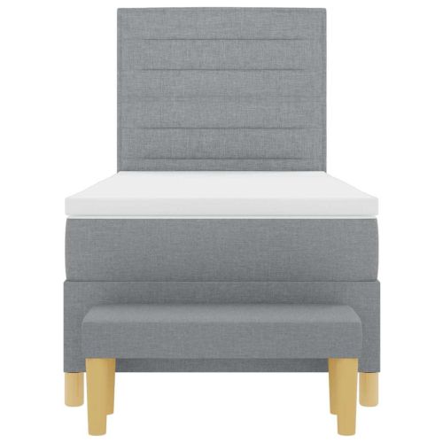 Легло с пружинирана основа Светлосиво 100 x 200 cm текстил