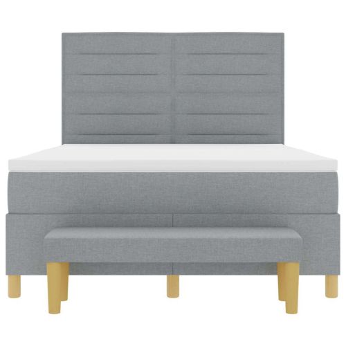 Легло с пружинирана основа Светлосиво 140 x 200 cm текстил