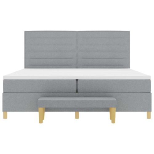 Легло с пружинирана основа Светлосиво 200 x 200 cm текстил