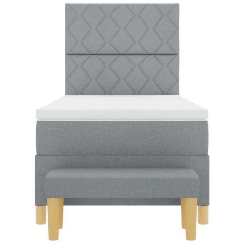 Легло с пружинирана основа Светлосиво 100 x 200 cm текстил