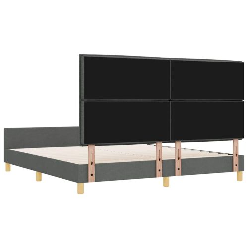 Рамка за легло с таблото Тъмносив 180 x 200 cm текстил