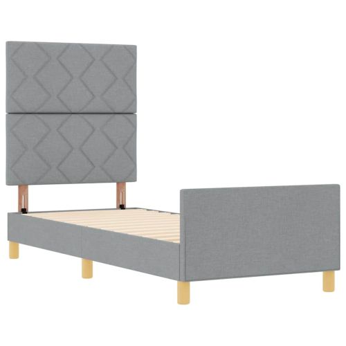 Рамка за легло с таблото Светлосиво 80 x 200 cm текстил