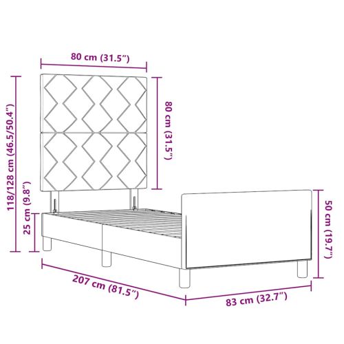 Рамка за легло с таблото Синьо 80 x 200 cm текстил