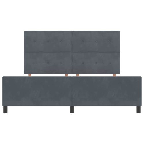 Легло с пружинирана основа Тъмносив 180 x 200 cm Кадифе