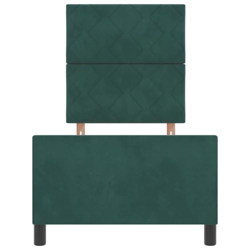 Легло с пружинирана основа Тъмен зелен 80 x 200 cm Кадифе