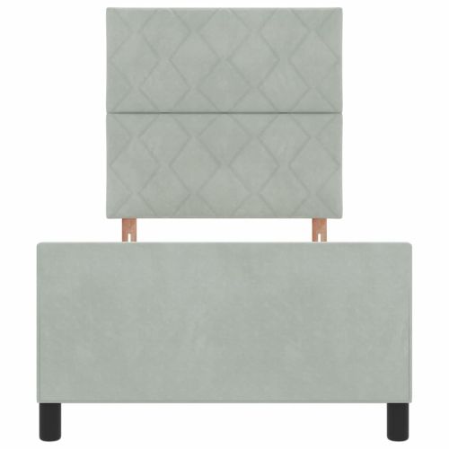 Легло с пружинирана основа Светлосиво 90 x 190 cm Кадифе