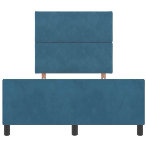 Легло с пружинирана основа Тъмен син 120 x 190 cm Кадифе