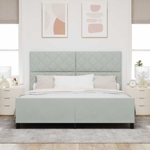 Легло с пружинирана основа Светлосиво 180 x 200 cm Кадифе