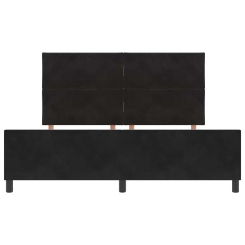 Легло с пружинирана основа с таблото Черно 180 x 200 cm Кадифе