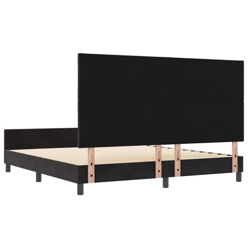 Легло с пружинирана основа с таблото Черно 180 x 200 cm Кадифе