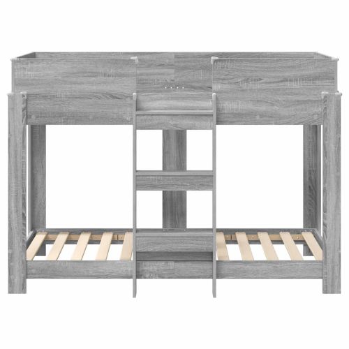 Двуетажно легло за деца Сив Сонома 80 x 160 cm Инженерно дърво