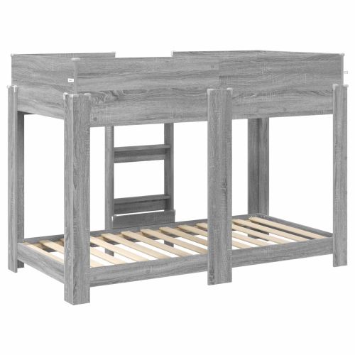 Двуетажно легло за деца Сив Сонома 80 x 160 cm Инженерно дърво