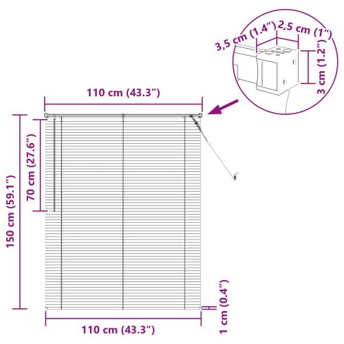 Венецианска щора Регулирума Сребристо сиво 150 x 110 см ПВЦ