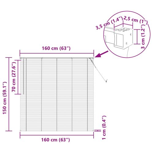 Венецианска щора Регулирума Сребристо сиво 150 x 160 cm ПВЦ