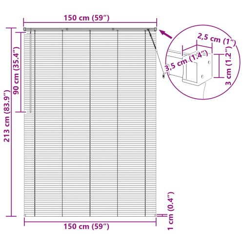 Венецианска щора Регулирума Бял 213 x 150 см ПВЦ