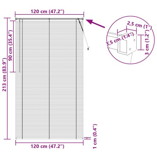 Венецианска щора Регулирума Черен 213 x 120 см ПВЦ