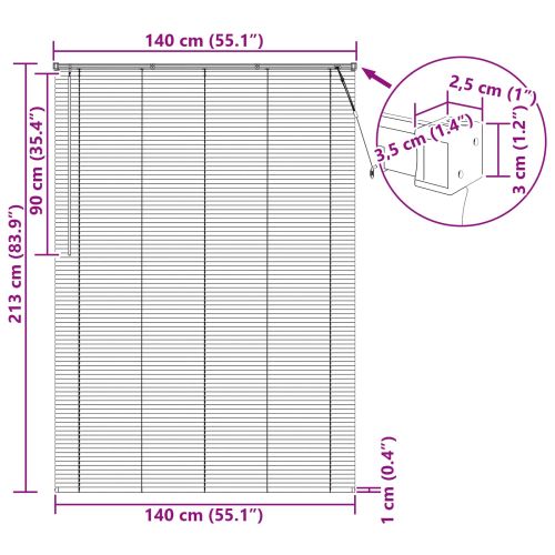 Венецианска щора Регулирума Черен 213 x 140 см ПВЦ