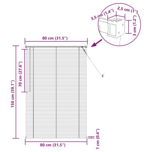 Венецианска щора Светло кафяво с шарка 150 x 80 cm ПВЦ