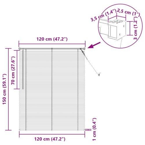 Венецианска щора Светло кафяво с шарка 150 x 120 cm ПВЦ