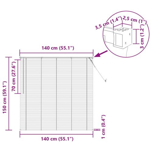 Венецианска щора Светло кафяво с шарка 150 x 140 см ПВЦ