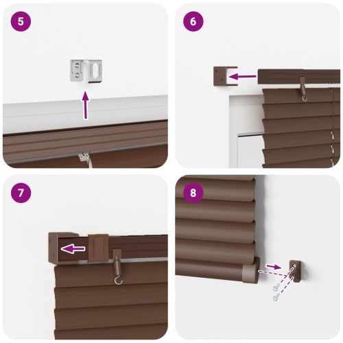 Венецианска щора Тъмно кафяво с шарка 150 x 140 см ПВЦ