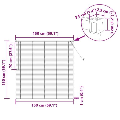 Венецианска щора Тъмно кафяво с шарка 150 x 150 cm ПВЦ