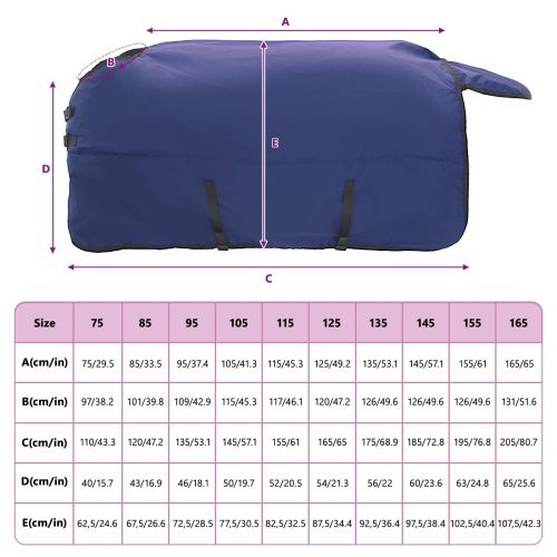 Конско одеяло Тъмен зелен и черен 85 cm Полиестер