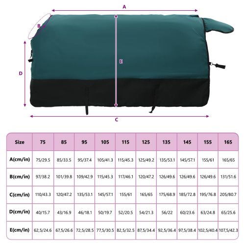 Конско одеяло Тъмен зелен и черен 125 cm Полиестер