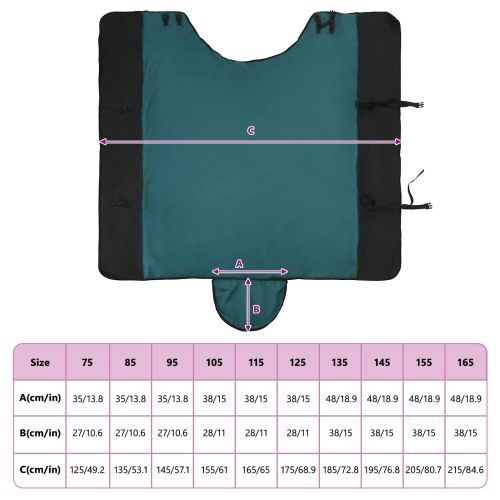 Конско одеяло Тъмен зелен и черен 165 cm Полиестер