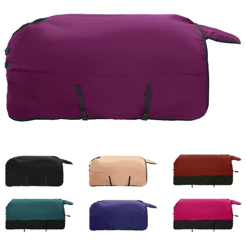 Конско одеяло Тъмен зелен и черен 165 cm Полиестер