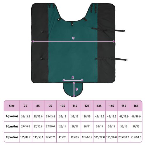 Конско одеяло Тъмен зелен и черен 85 cm Полиестер