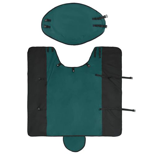 Конско одеяло Тъмен зелен и черен 105 cm Полиестер