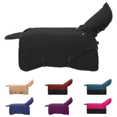 Конско одеяло Тъмен зелен и черен 165 cm Полиестер