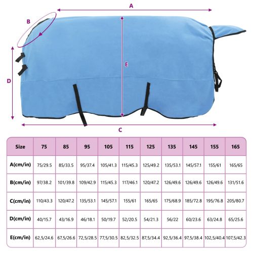Конско одеяло Пълно аквамариново Полиестер