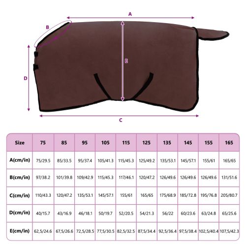 Конско одеяло Пълно тъмно кафяво Полиестер