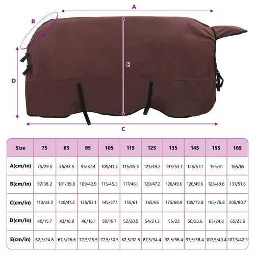 Конско одеяло Пълно тъмно кафяво Полиестер