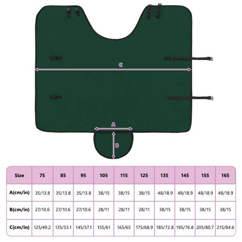 Конско одеяло Пълно тъмно зелено Полиестер