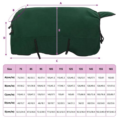 Конско одеяло Пълно тъмно зелено Полиестер