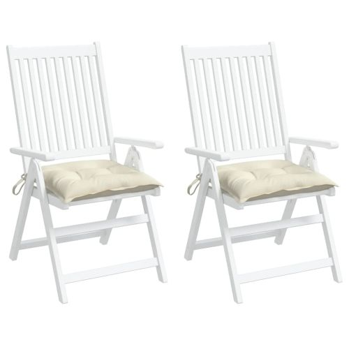 Възглавници за столове 2 бр кремавобели 40x40x7 см Оксфорд плат