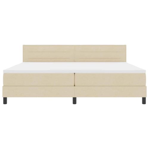 Легло с пружинирана основа с матрак Крем 200 x 200 cm текстил