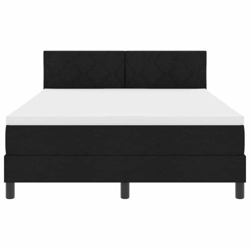 Легло с пружинирана основа с матрак Черно 160 x 200 cm текстил