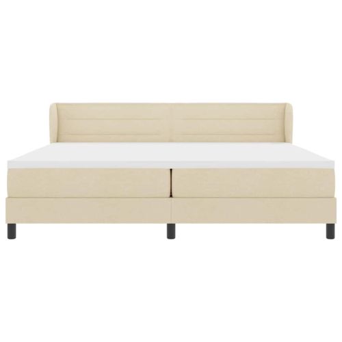 Легло с пружинирана основа с матрак Крем 200 x 200 cm текстил