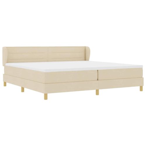 Легло с пружинирана основа с матрак Крем 200 x 200 cm текстил