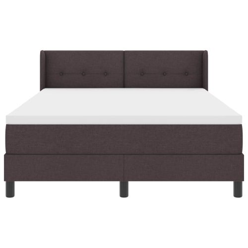 Легло с пружинирана основа Тъмен кафяв 200 x 160 см Полиестер