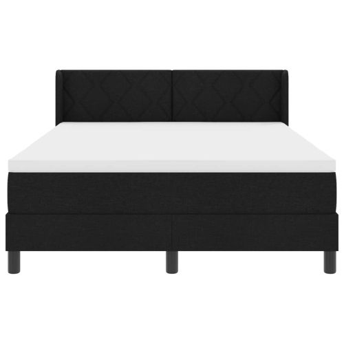Легло с пружинирана основа Черно 200 x 160 см Полиестер