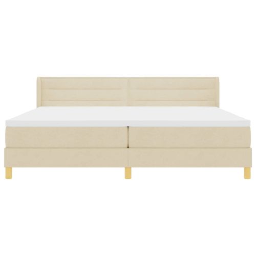 Легло с пружинирана основа с матрак Крем 200 x 200 cm Полиестер