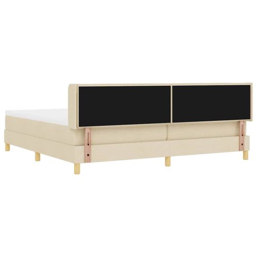 Легло с пружинирана основа с матрак Крем 200 x 200 cm Полиестер